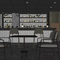 Elegant Bar Interior Design Featuring Bar Counter Shelves Bottles And Modern Lighting