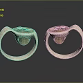Dual Silver Smart Electronic Rings with Digital Buttons and Metal Design Features