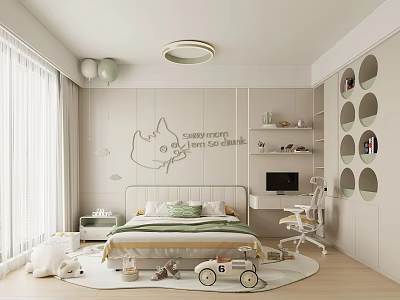 Modern Kids Room Interior With Bed Toys And Decor 3d model