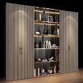 Modern Bookshelf Interior Design With Glass Shelves Books Vases And Decorative Items