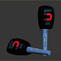 ANK Headphones With Red Blue Design And Microphone Shape Blue Handles