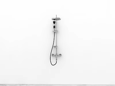 Modern Chrome Wall Mounted Shower System With Adjustable Spray Modes And Design 3d model