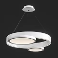 Modern Circular Multi layer Pendant Lights With Sleek Metal Frame And LED Glow 3d model
