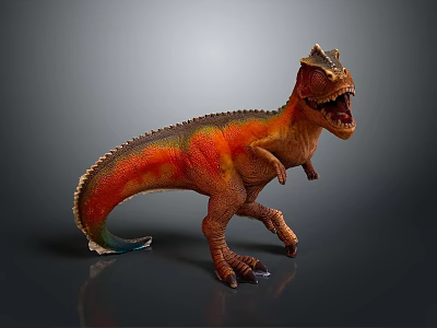 Colorful Dinosaur Model Featuring Realistic T Rex Figure In Standing Posture With Vibrant Skin Texture 3d model