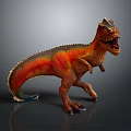 Colorful Dinosaur Model Featuring Realistic T Rex Figure In Standing Posture With Vibrant Skin Texture