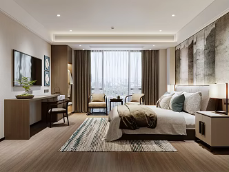 New Chinese Guest Room 3d model