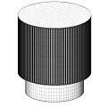 Modern Black Ribbed Side Table With Gold Base And Contemporary Design 3d model