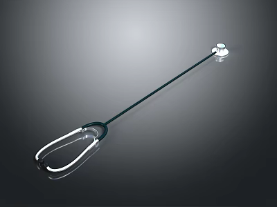 Home Use Stethoscope with Metal Chest Piece and Flexible Tube for Daily Health Monitoring 3d model