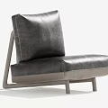 Gray Leather Single Sofa With Modern Minimalist Geometric Frame And Comfortable Backrest 3d model