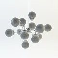 Minimalist Modern Brass Chandelier With Clear Glass Globe Shades And Multiple Bulbs