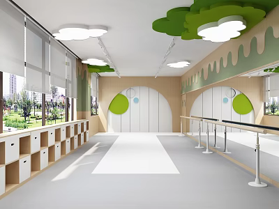 Modern Dance Classroom 3d model