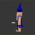 Minecraft Style Character In Blue Outfit And Hat With White Beard Holding Scroll