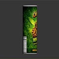 Cylindrical Containers With Red Green Gradient Colors Reflective Surface And White Labels