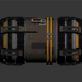 Mechanical Cylindrical Components With Metal Rings Bolted Connections And Orange Accents
