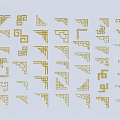 Golden Traditional Carvings With Various Ornamental Patterns For Interior Design