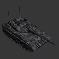 Modern Military Tank With Camouflage Paint Main Gun Barrel And Turret