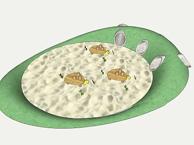 Modern Sandy Pool Children's Playground Facilities 3d model