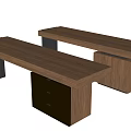 Two Piece Modern Office Desks With Wooden Tabletop Black Metal Legs And Drawer Storage