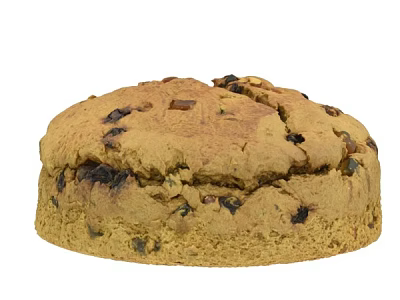 Homemade Fruit And Nut Cake With Brown Crust Cracked Surface And Dried Fruits 3d model