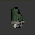Green High Top Roller Skates With Black Laces And White Wheels Design