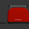 Sleek Red Swan Nordic Toaster With Bread Rack Silver Controls And Black Base 3d model