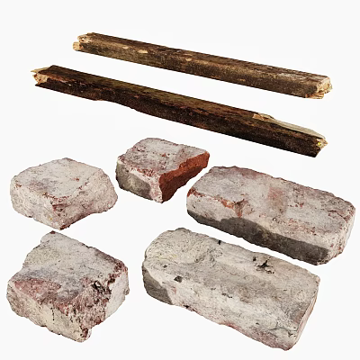 Modern brick wood 3d model Modern brick wood 3d model