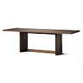 Natural Wooden Long Table With Simple Structure And Smooth Surface Design 3d model