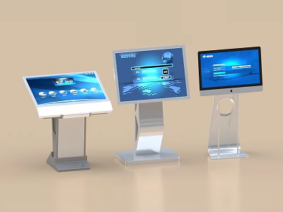 Smart Machines with Interactive Touchscreen Kiosks and Modern Digital Displays 3d model