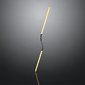 Yellow Lightsaber with Black Handle and Glowing Blade on Dark Background