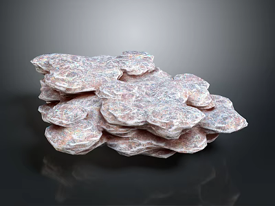 Natural Stone Material With Stacked Pink And White Textured Surface Arrangement 3d model