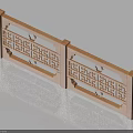 Wooden Railing With Intricate Carved Patterns Geometric And Circular Decorations Traditional Chinese Style Design