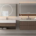 Modern bathroom cabinet Hanging sink faucet mirror 3d model