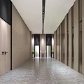 Modern Reception Lobby Interior With Stylish Desk Comfortable Seating And Green Plants