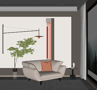 Modern single sofa 3d model