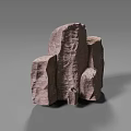 Natural Stone and Wood Decorative Elements with Textured Surfaces Stacked Arrangement