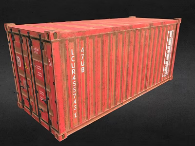 Red Large Industrial Shipping Container Made Of Metal For Cargo Storage And Transportation 3d model