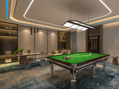 Modern Billiard Room 3d model