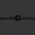 Sleek Black Sword With Red Decorative Patterns And Intricate Hilt Design