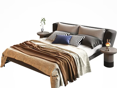 Double Bed Double Bedroom Fashion Double Bed Master Bedroom 3d model