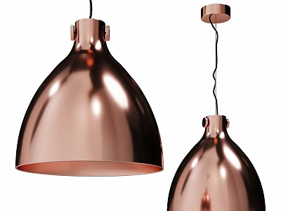 Modern Copper Ceiling Lamps With Dome Shaped Shades And Smooth Metallic Finish 3d model