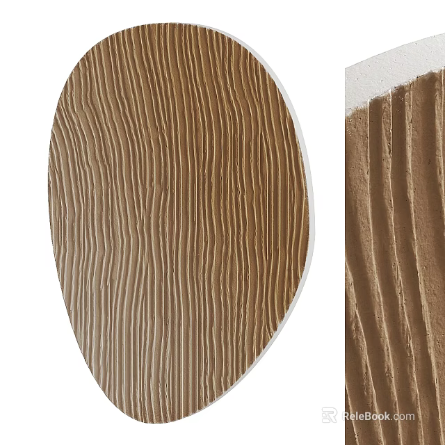 Textured Brown Wall Decor With Oval And Rectangular Sandstone Like Patterns 3d model