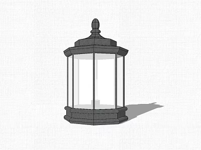Classic Outdoor Light With Clear Glass Shade Finial Top Column Design For Patio Lighting Fixture 3d model