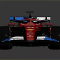 Red Race Car Featuring Shell Logo Blue White Accents White Wheels And Streamlined Design