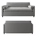 Gray Modern Sofa With Comfortable Upholstery And Stylish Armrest Design 3d model