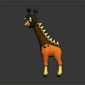 Cartoon Giraffe Character With Black Orange Yellow Colors Spiked Neck And Black Spots