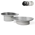 Modern Round Coffee Tables With Marble Tops And Metal Bases In Gray White Colors