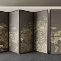 New Chinese-style screen partition 3d model