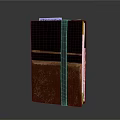 Elegant Hardcover Notebook with Black and Brown Textured Cover and Elastic Strap