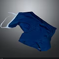 Classic Summer One Piece Blue Swimsuit With White Shoulder Straps Design