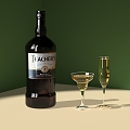 Wine Wine Wine Cocktail Glass Wine Bottle 3d model